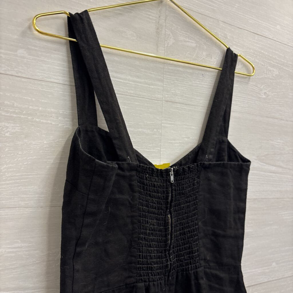 Reformation Black 100% Linen Sleeveless Dress 8