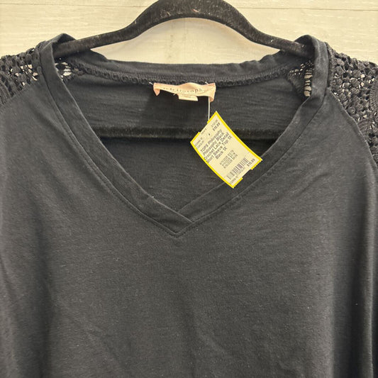 Philosophy Black Crochet Lace Detail Short Sleeve Top 1X