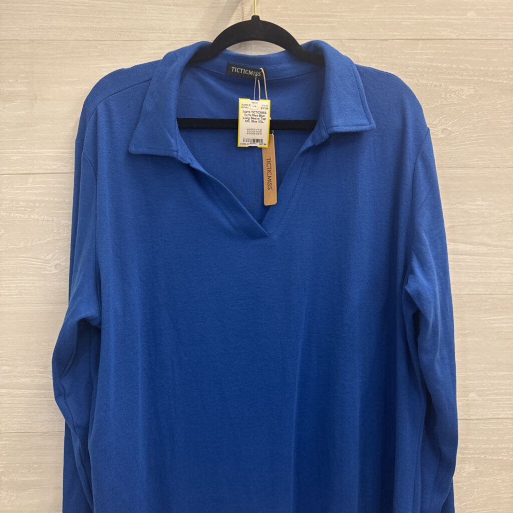 TicTicMiss Blue Long Sleeve Top XXL
