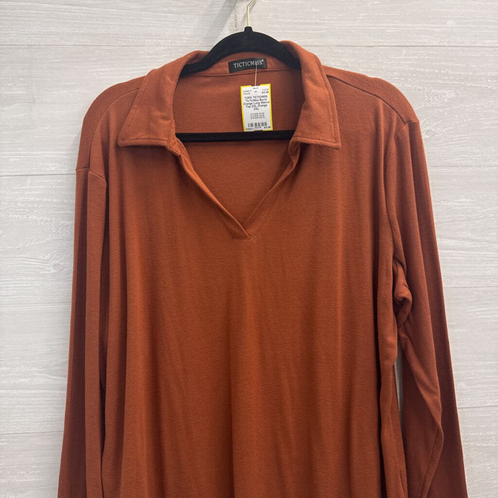 TicTicMiss Burnt Orange Long Sleeve Top XXL