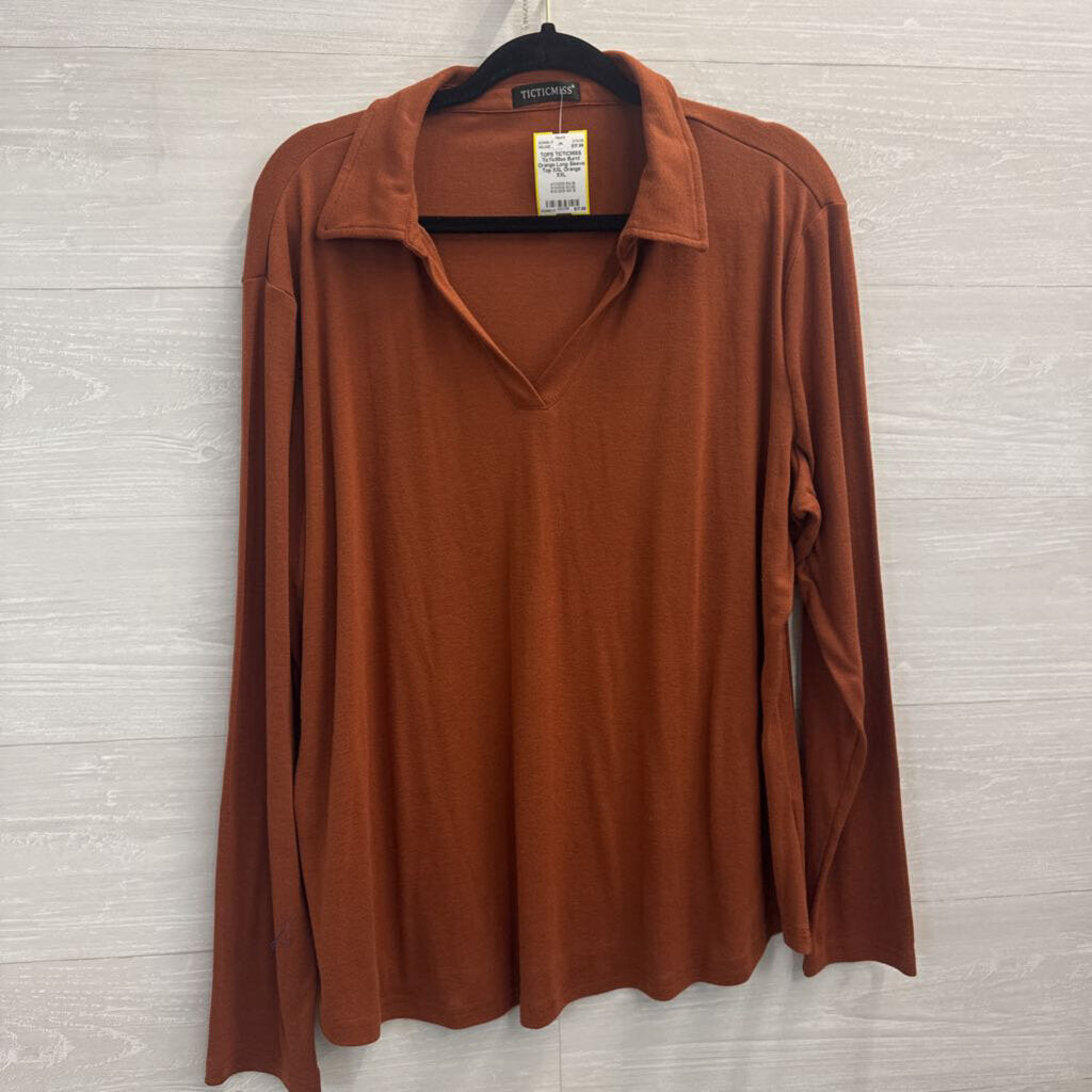 TicTicMiss Burnt Orange Long Sleeve Top XXL