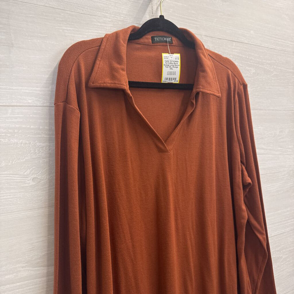 TicTicMiss Burnt Orange Long Sleeve Top XXL