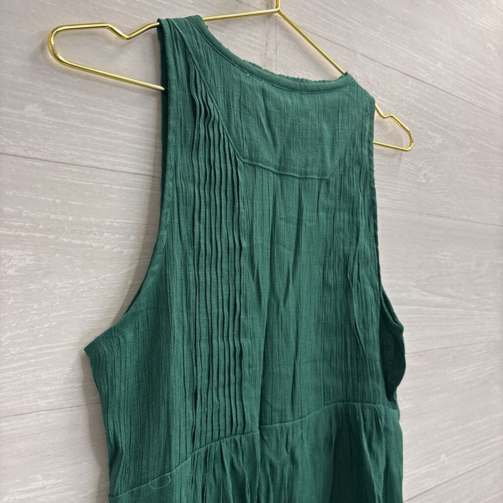 Maeve Green Button Front Sleeveless Top Medium