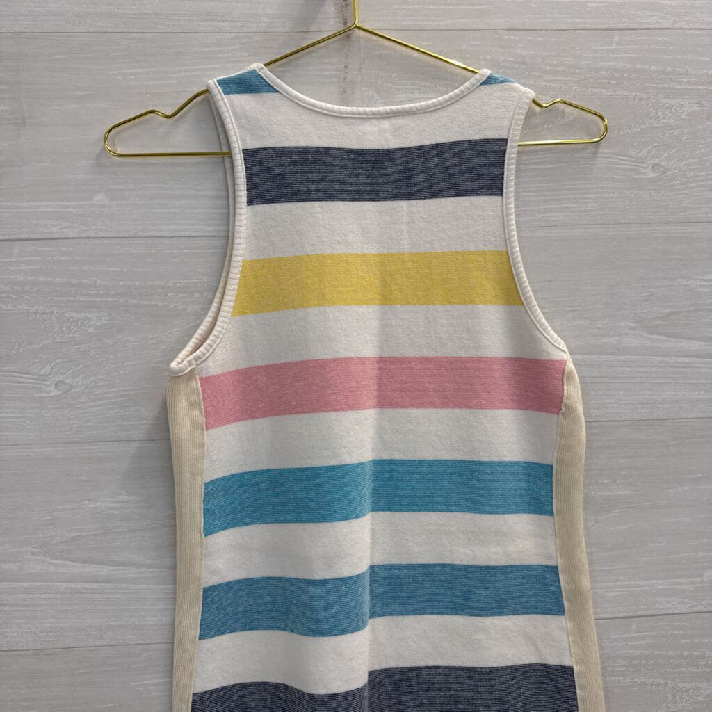 Splendid x Gray Malin White/ Multi Striped Sleeveless Dress Extra Small