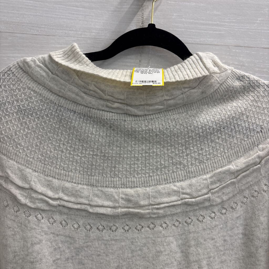 Moth Grey Knit Slouchy High Neck Sweater Top Medium/ Large