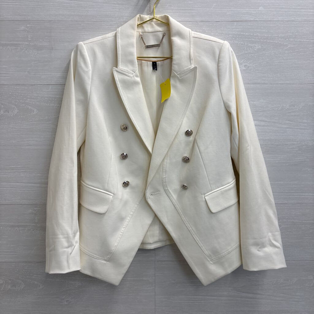 White House Black Market White Double Breasted Blazer Jacket 8