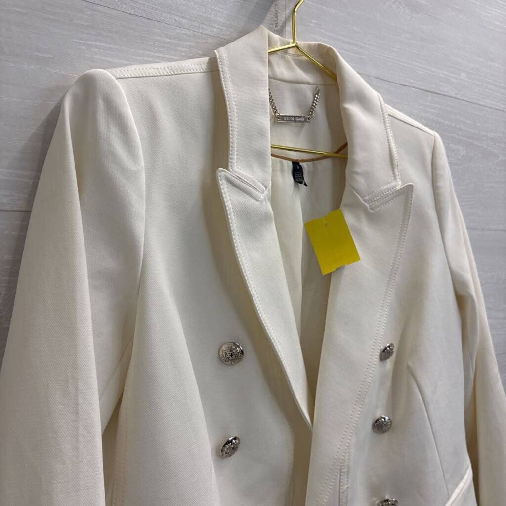 White House Black Market White Double Breasted Blazer Jacket 8
