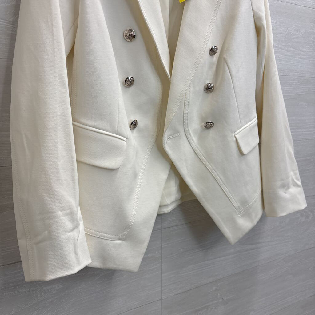 White House Black Market White Double Breasted Blazer Jacket 8