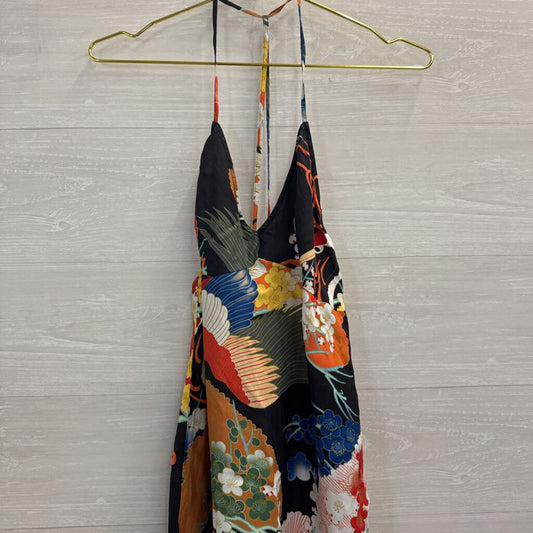 Super Dry Black/ Multi Print Midi Dress 10