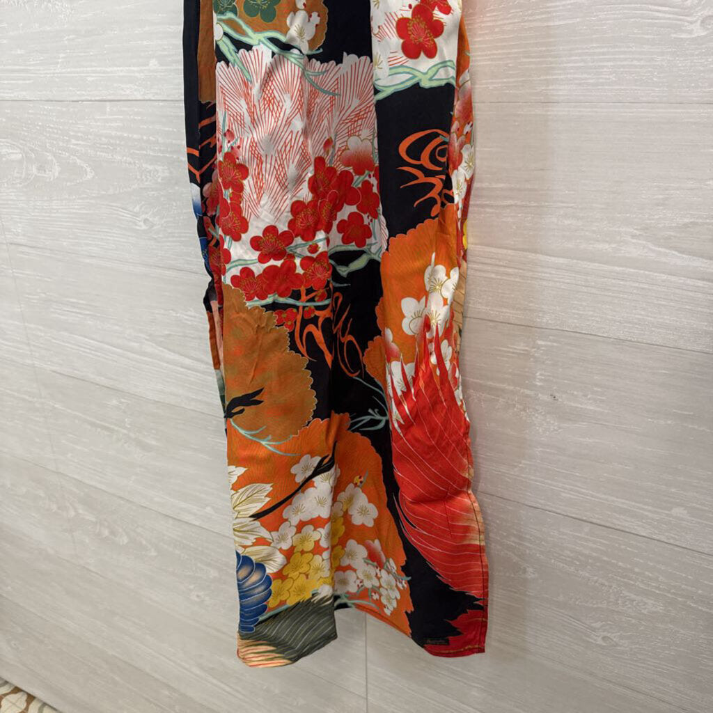 Super Dry Black/ Multi Print Midi Dress 10