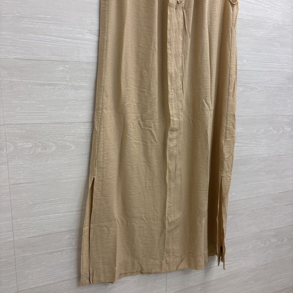H&M Brown Sleeveless Shift Midi Dress Medium