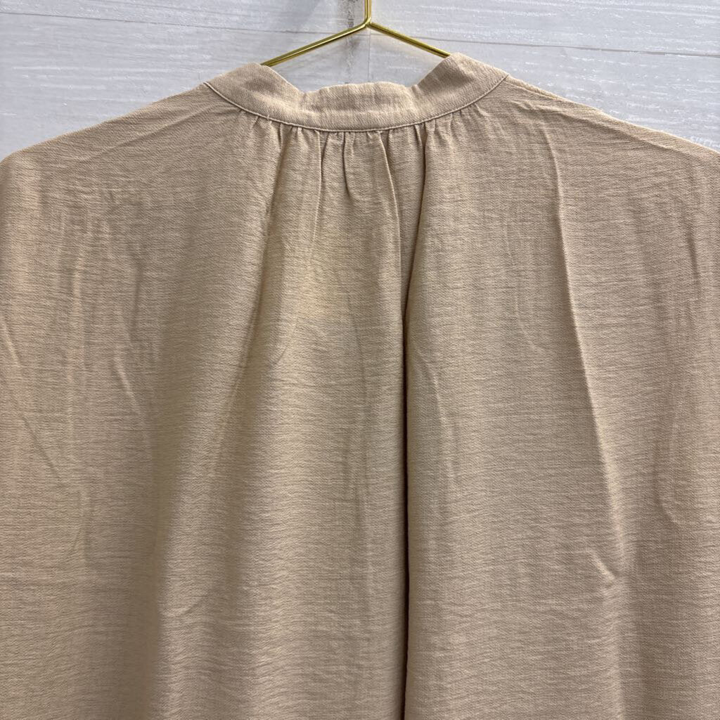 H&M Brown Sleeveless Shift Midi Dress Medium