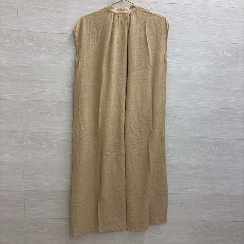 H&M Brown Sleeveless Shift Midi Dress Medium