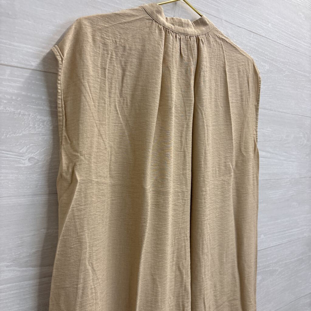 H&M Brown Sleeveless Shift Midi Dress Medium