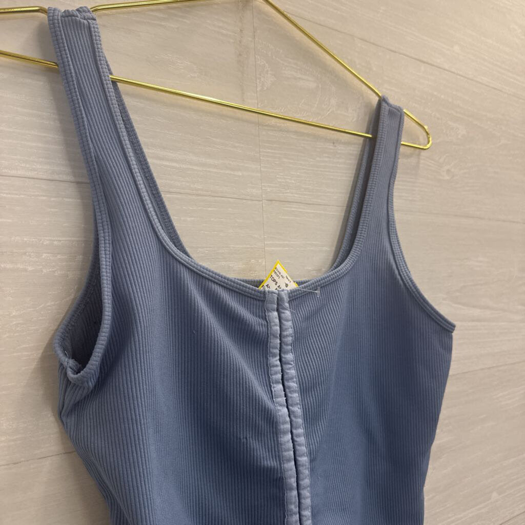 Abercrombie and Fitch Blue Hook Eye Front Cropped Tank Top Medium