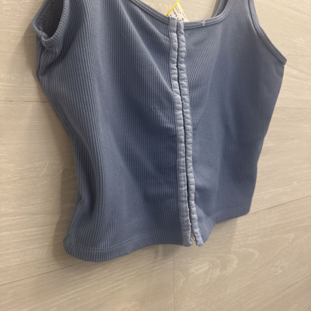 Abercrombie and Fitch Blue Hook Eye Front Cropped Tank Top Medium