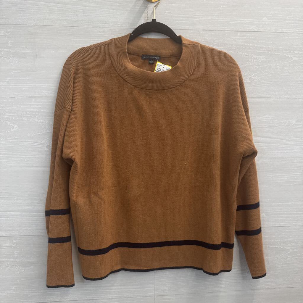Adrianna Papell Brown/ Black Stripe Detail Sweater Top Small