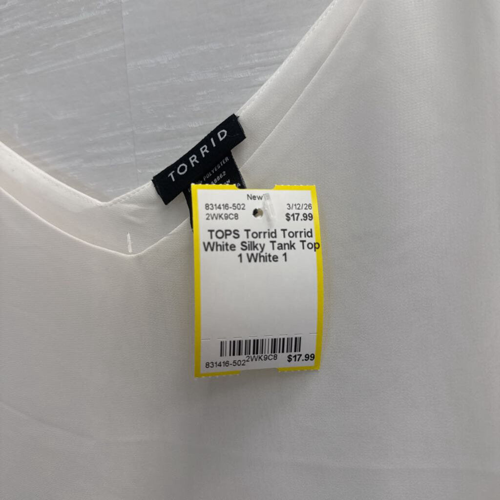 Torrid White Silky Tank Top 1