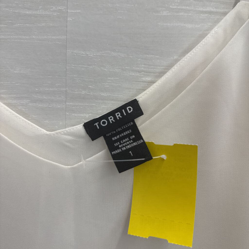 Torrid White Silky Tank Top 1