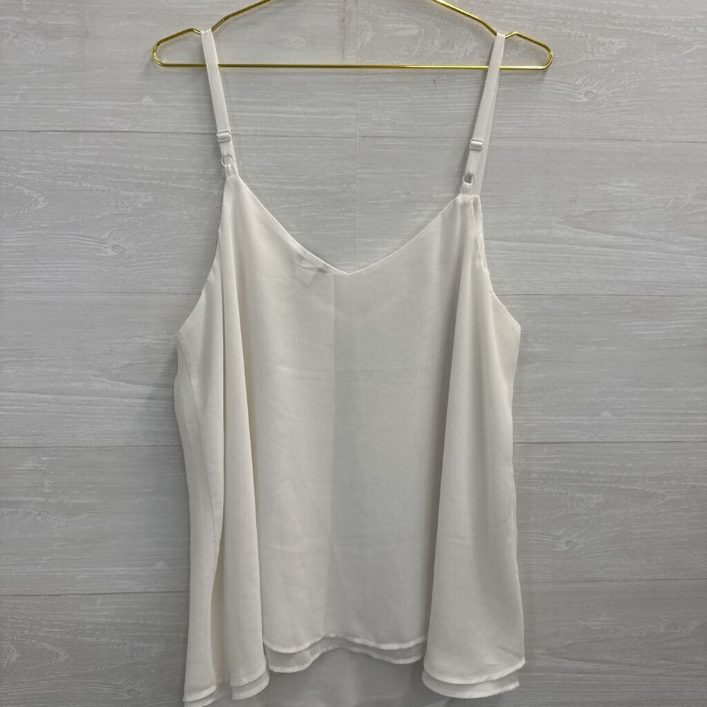Torrid White Silky Tank Top 1