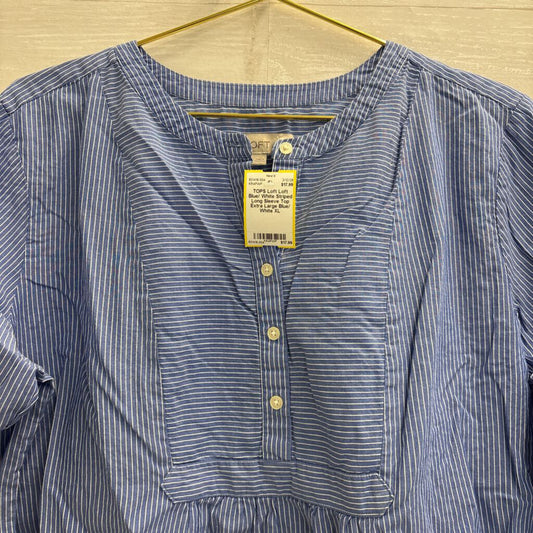 Loft Blue/ White Striped Long Sleeve Top Extra Large