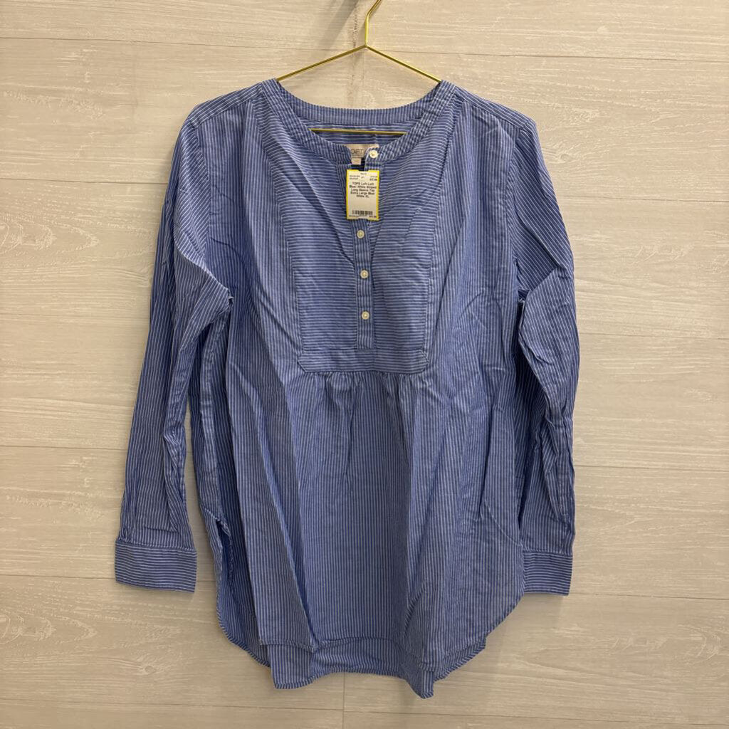 Loft Blue/ White Striped Long Sleeve Top Extra Large