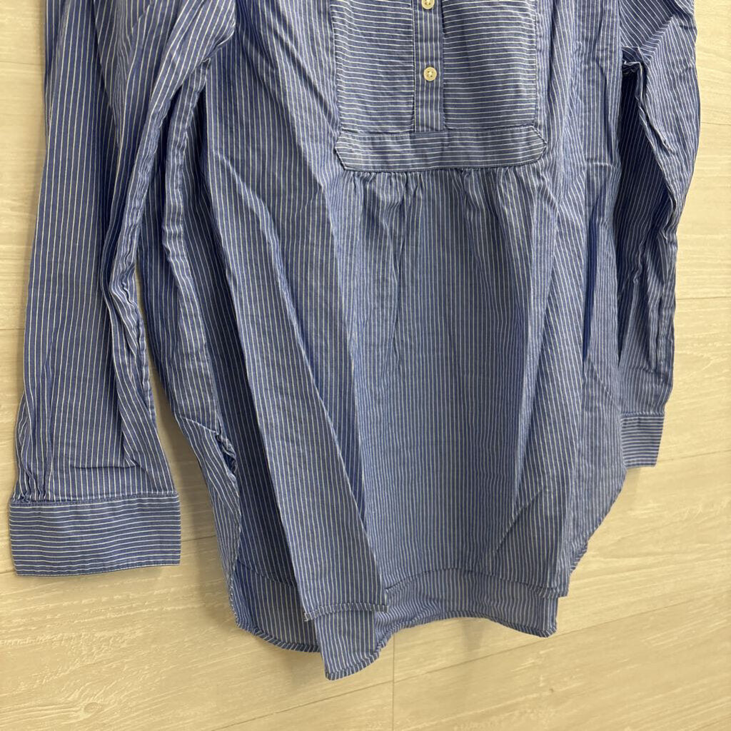 Loft Blue/ White Striped Long Sleeve Top Extra Large