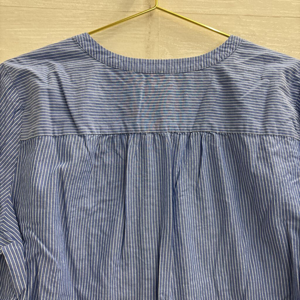 Loft Blue/ White Striped Long Sleeve Top Extra Large