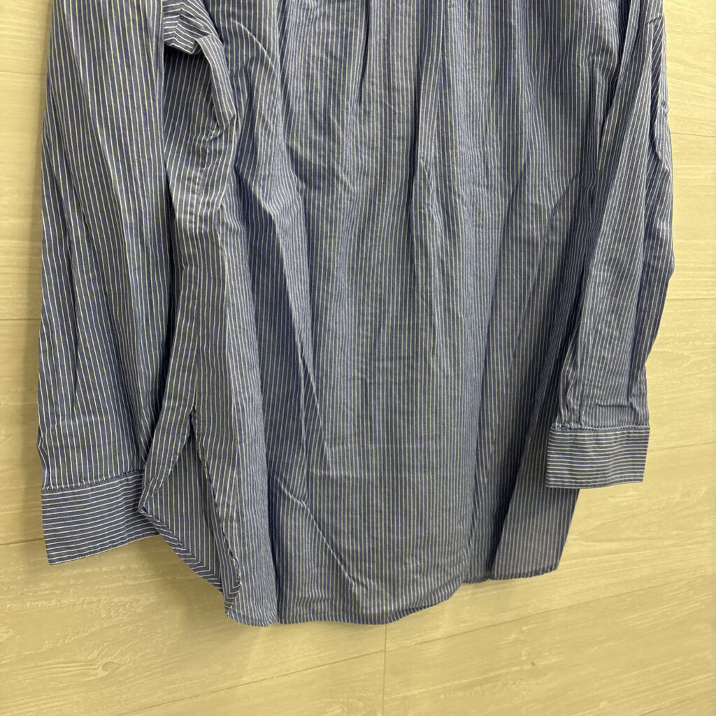 Loft Blue/ White Striped Long Sleeve Top Extra Large
