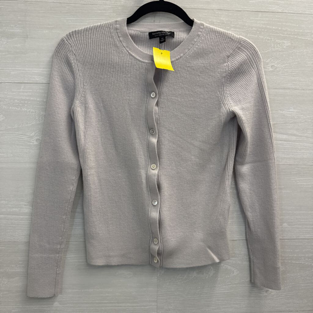 Banana Republic Grey 100% Merino Wool Cardigan Sweater Medium