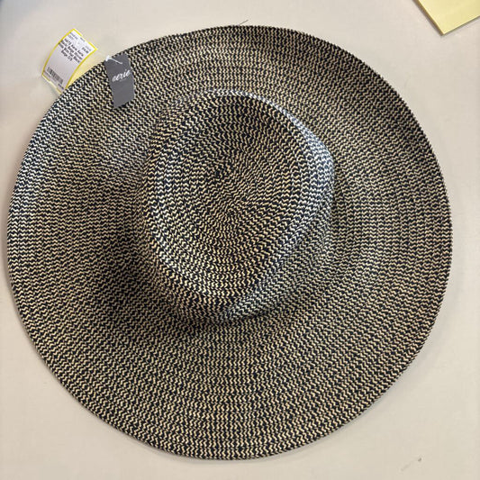 Aerie Black/ Beige Woven Wide Brim Hat