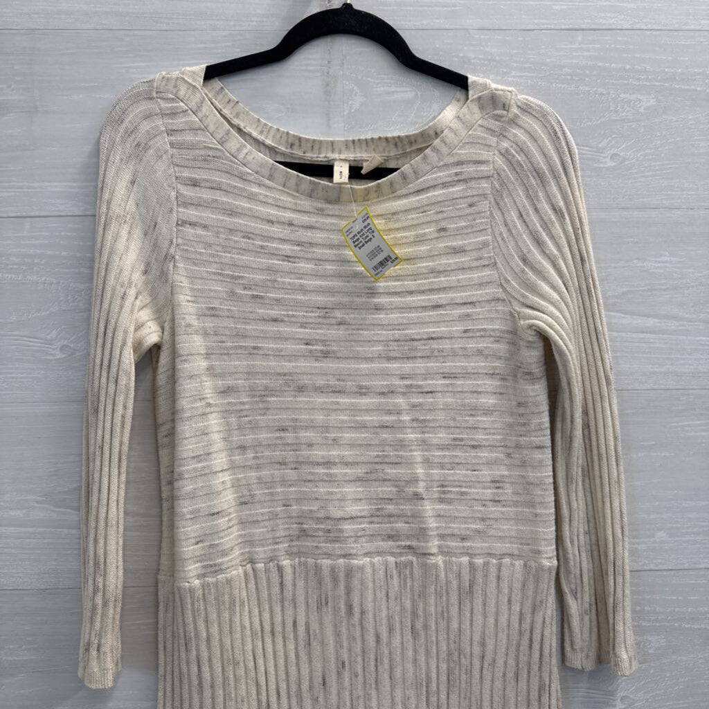 Moth Beige Knit Long Sleeve Tunic Top Small