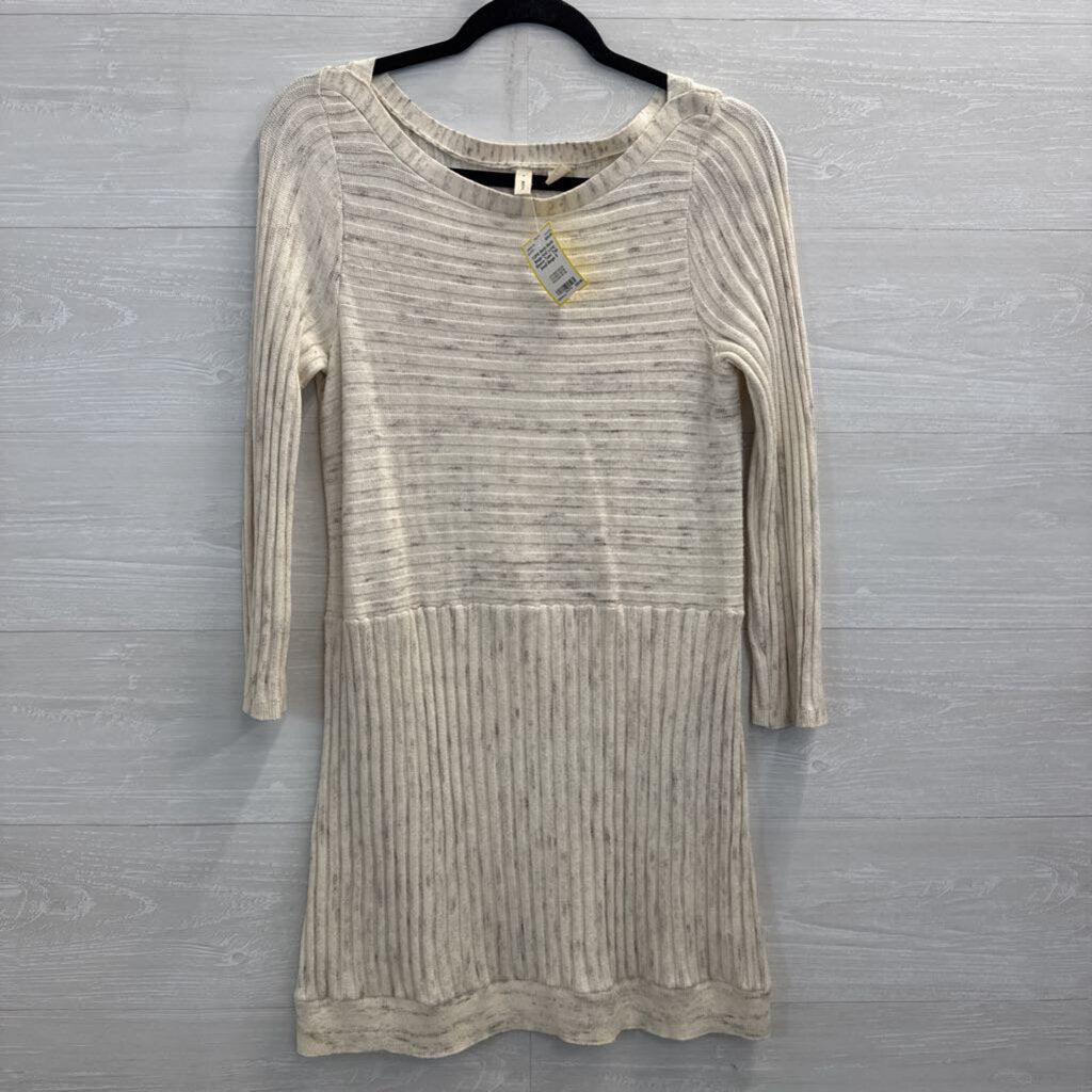 Moth Beige Knit Long Sleeve Tunic Top Small