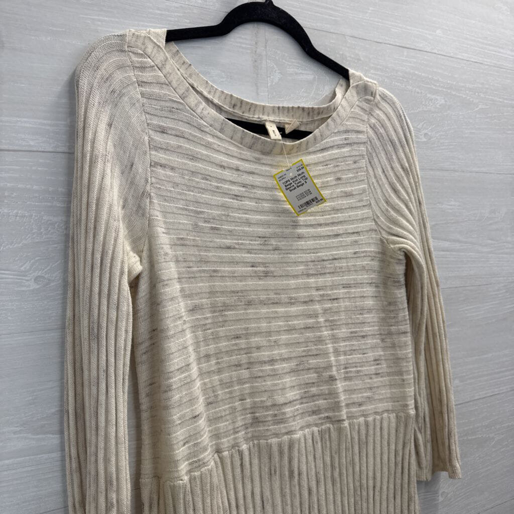 Moth Beige Knit Long Sleeve Tunic Top Small