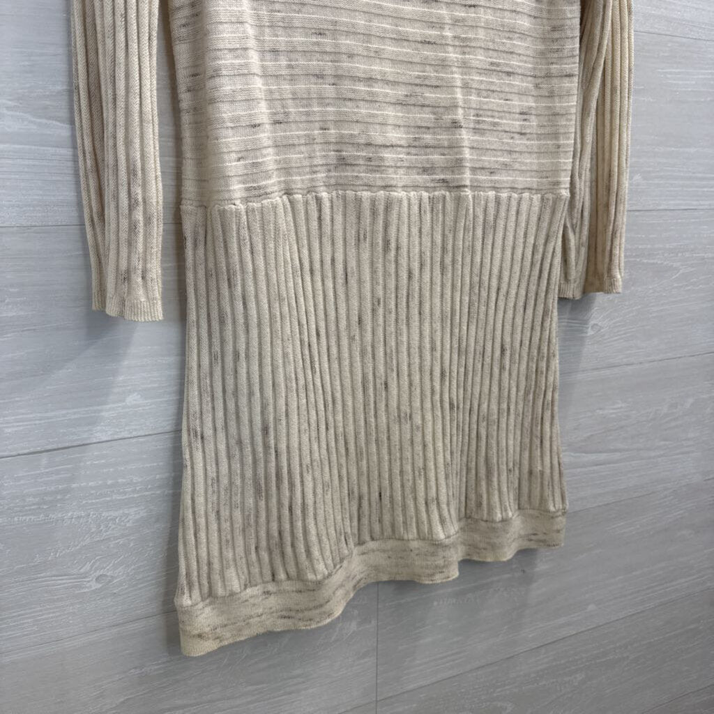 Moth Beige Knit Long Sleeve Tunic Top Small