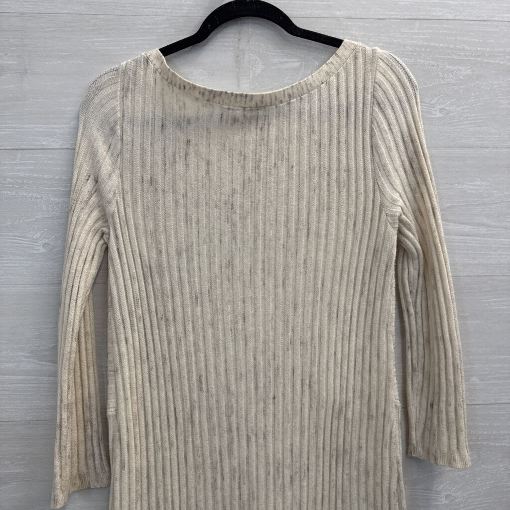 Moth Beige Knit Long Sleeve Tunic Top Small