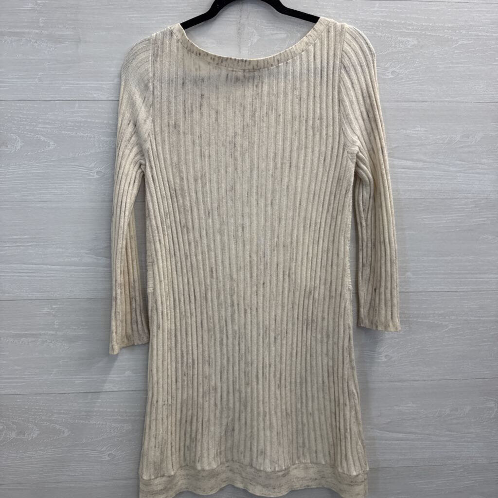 Moth Beige Knit Long Sleeve Tunic Top Small