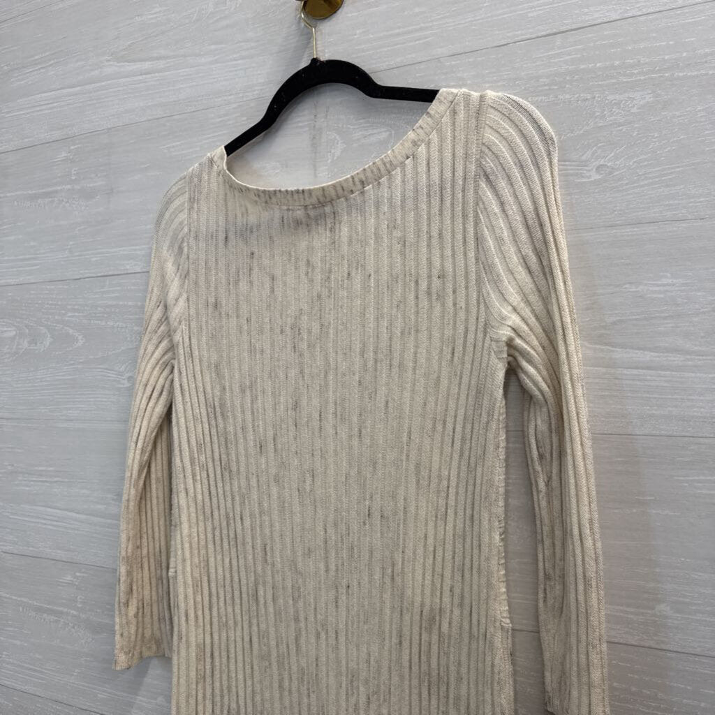 Moth Beige Knit Long Sleeve Tunic Top Small