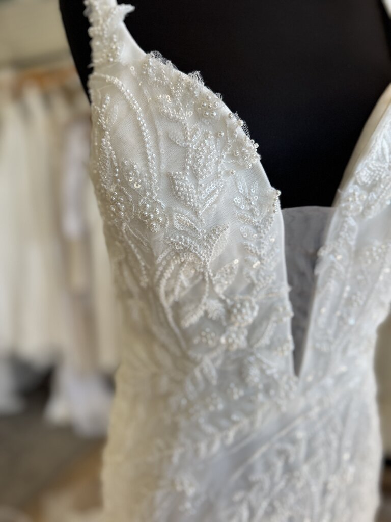 Christina Wu Fully Beaded Fit and Flare Wedding Dress 14