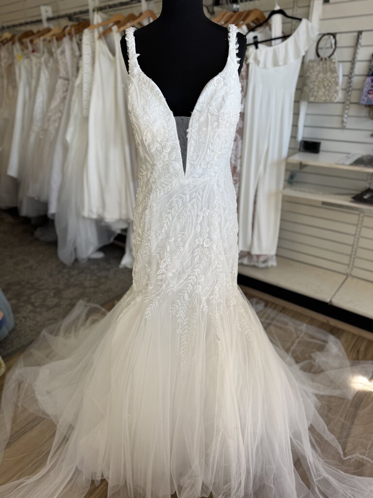 Christina Wu Fully Beaded Fit and Flare Wedding Dress 14