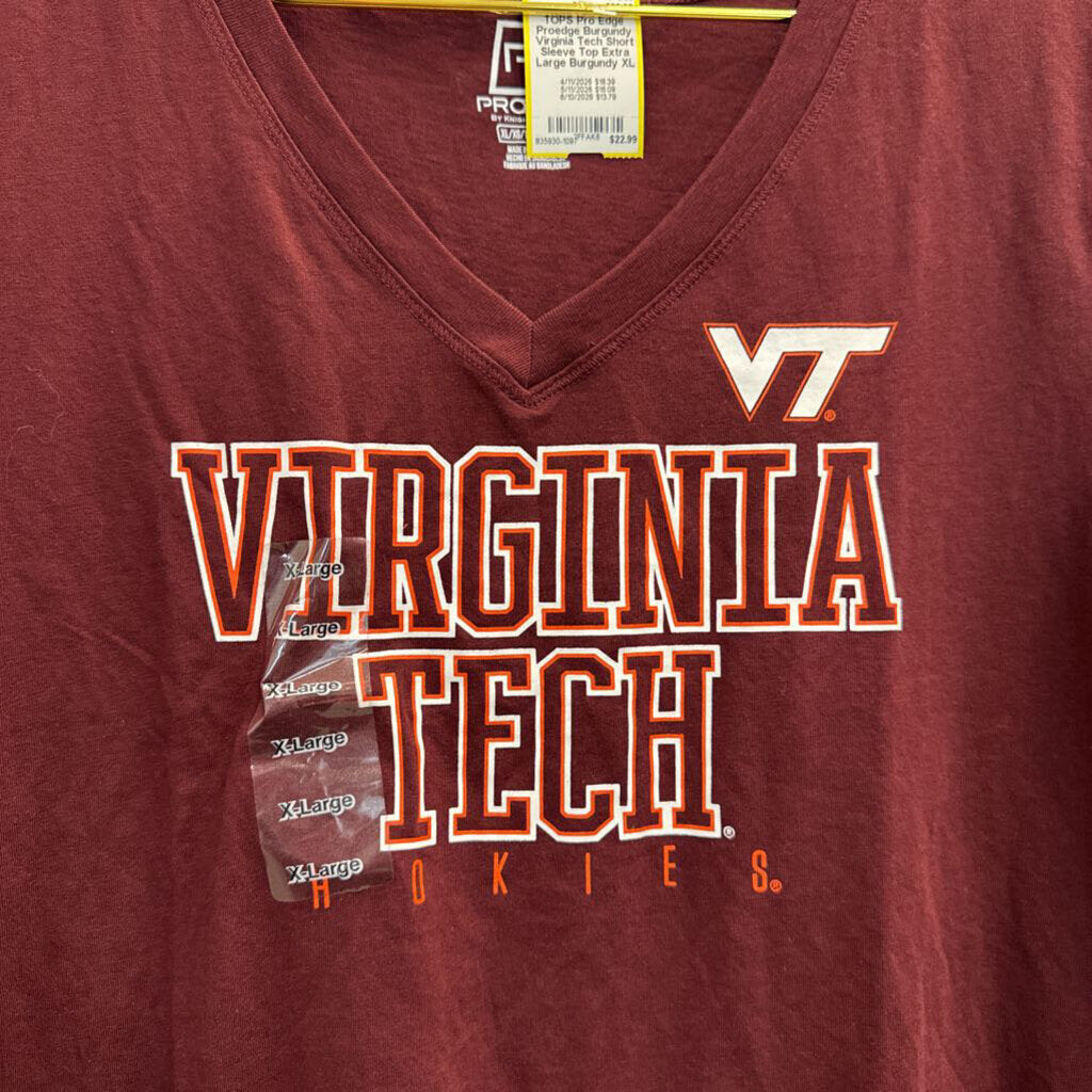 Proedge Burgundy Virginia Tech Short Sleeve Top Extra Large