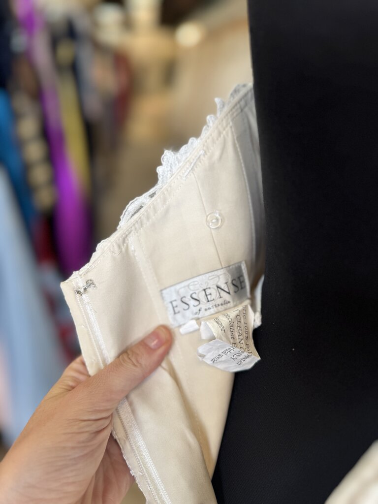 Essense of Australia Strapless Beaded Lace Fitted Wedding Dress 12