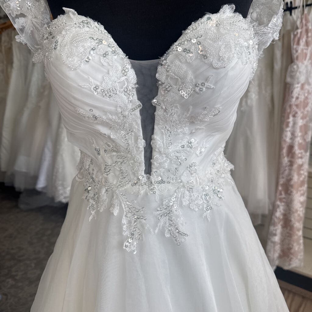 Strapless Off The Shoulder Organza Wedding Dress 2