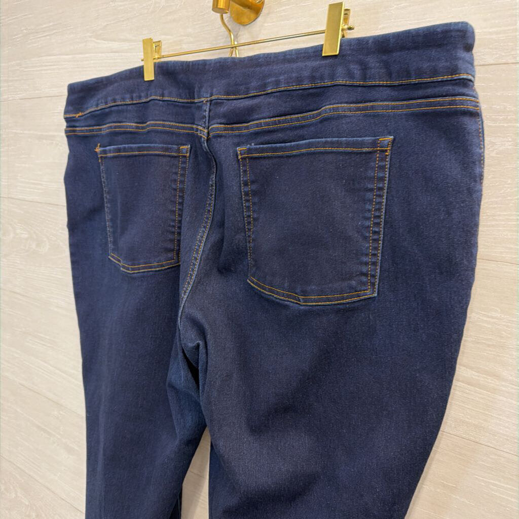 The Pioneer Woman Dark Wash Floral Embroidered Pull On Jeans 2X