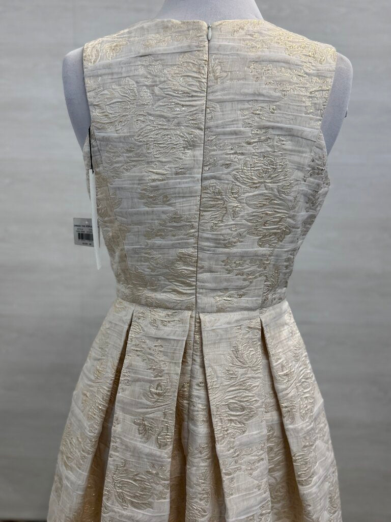 Dress the Population Ivory/Gold Short Brocade Medium