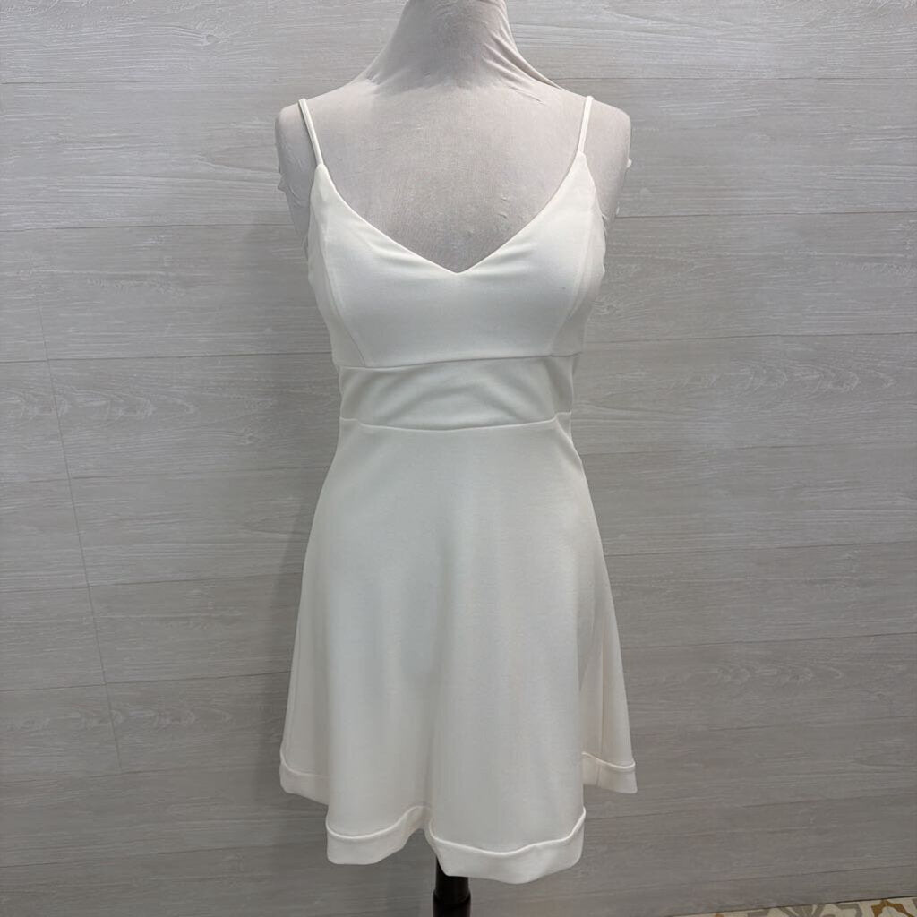 Lulus Ivory Mini Lace Back Dress Medium