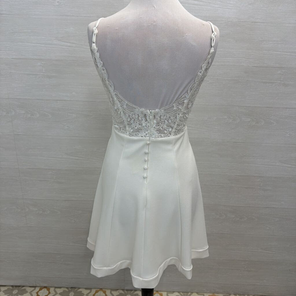 Lulus Ivory Mini Lace Back Dress Medium
