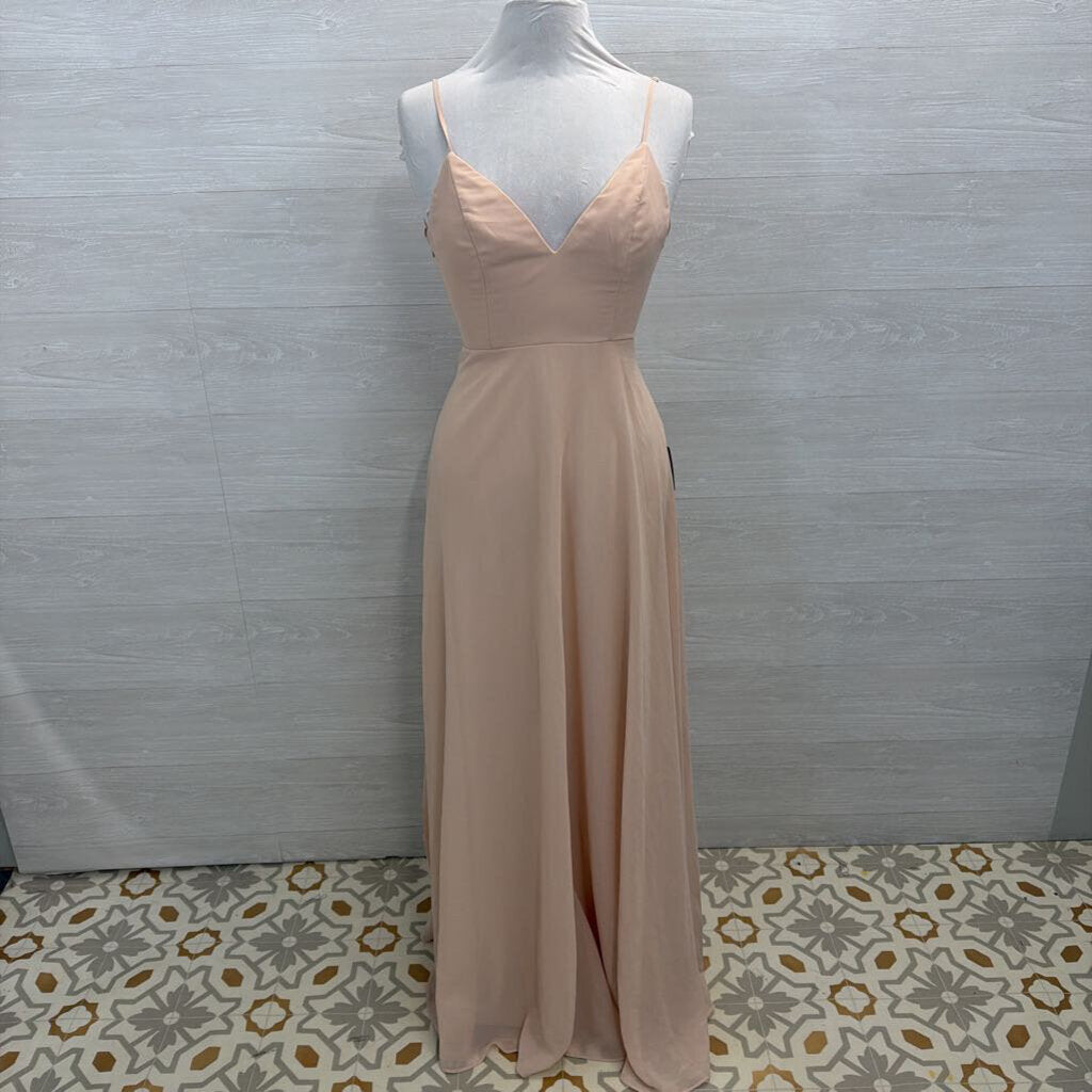 Lulus Blush Pink Lace Back Maxi Medium