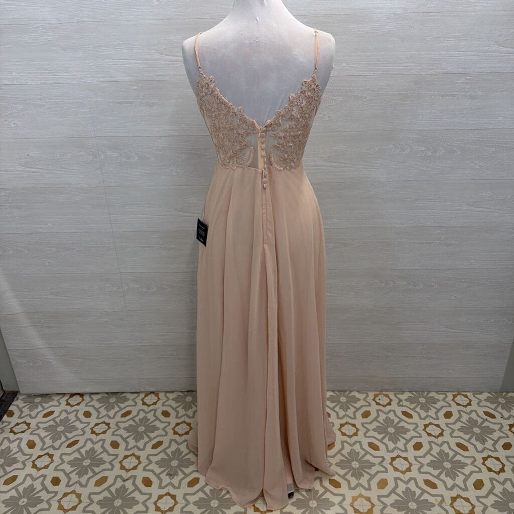Lulus Blush Pink Lace Back Maxi Medium