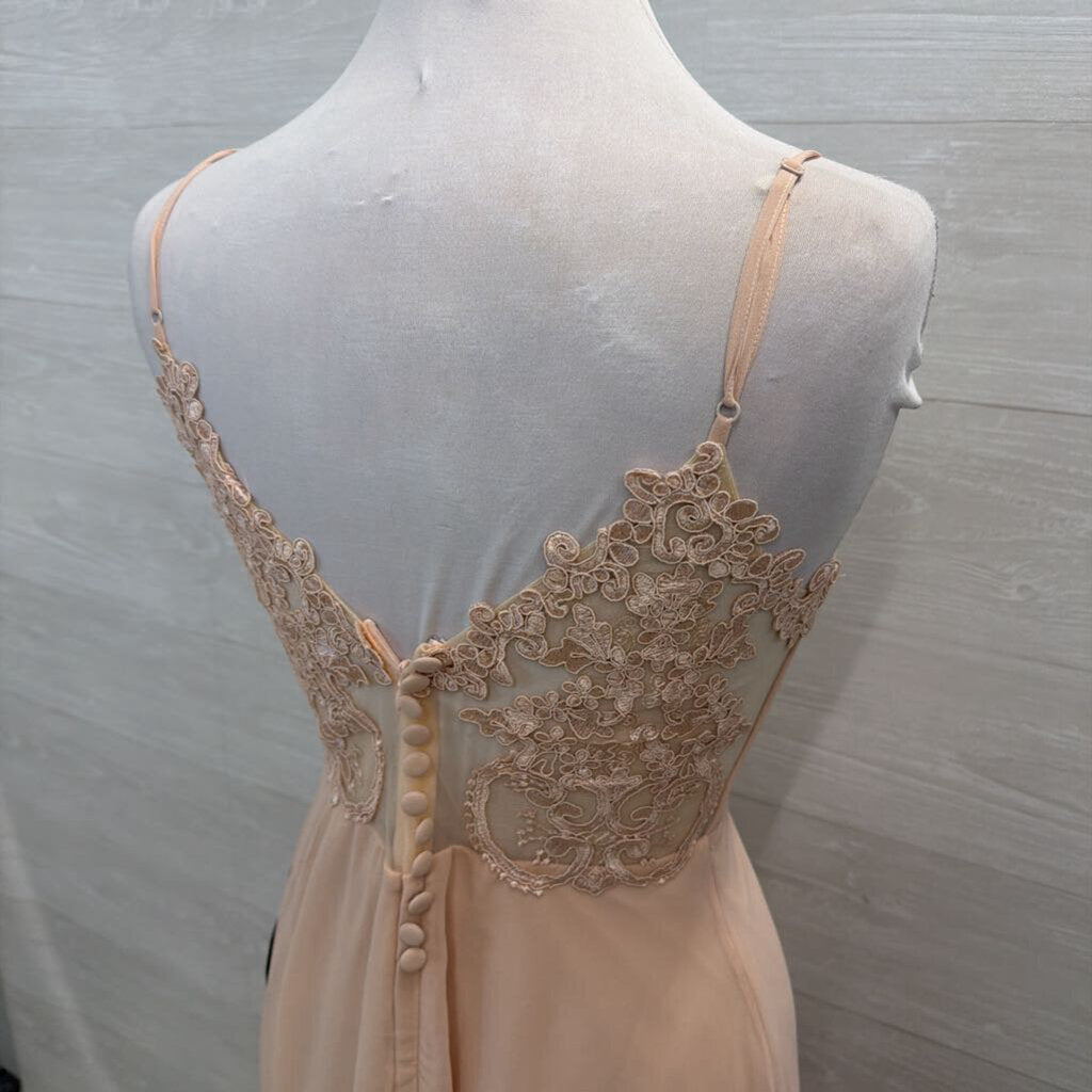 Lulus Blush Pink Lace Back Maxi Medium